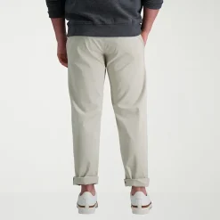 Haggar Life Khaki Comfort Chino Mens Comfort Waistband Straight Fit Flat Front Pant