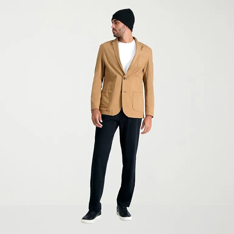 Haggar Life Khaki Comfort Chino Mens Comfort Waistband Straight Fit Flat Front Pant