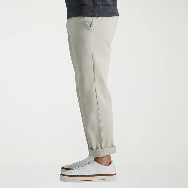 Haggar Life Khaki Comfort Chino Mens Comfort Waistband Straight Fit Flat Front Pant