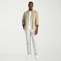 Haggar Life Khaki Flex Mens Comfort Waistband Straight Fit Flat Front Pant