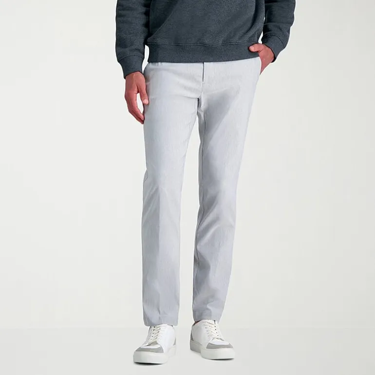 Haggar Life Khaki Flex Mens Comfort Waistband Straight Fit Flat Front Pant