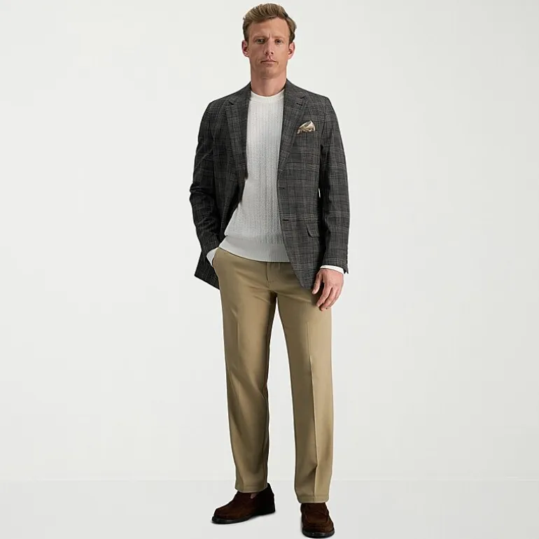 Haggar Mens Crew Neck Long Sleeve Pullover Sweater