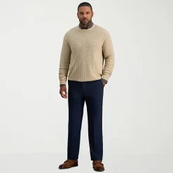 Haggar Mens Crew Neck Long Sleeve Pullover Sweater