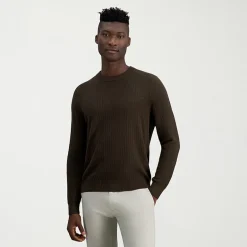 Haggar Mens Crew Neck Long Sleeve Pullover Sweater