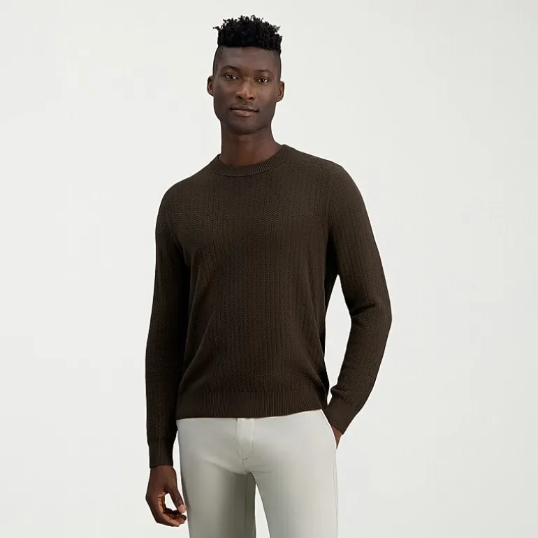 Haggar Mens Crew Neck Long Sleeve Pullover Sweater