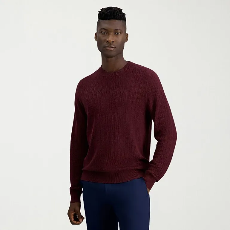 Haggar Mens Crew Neck Long Sleeve Pullover Sweater