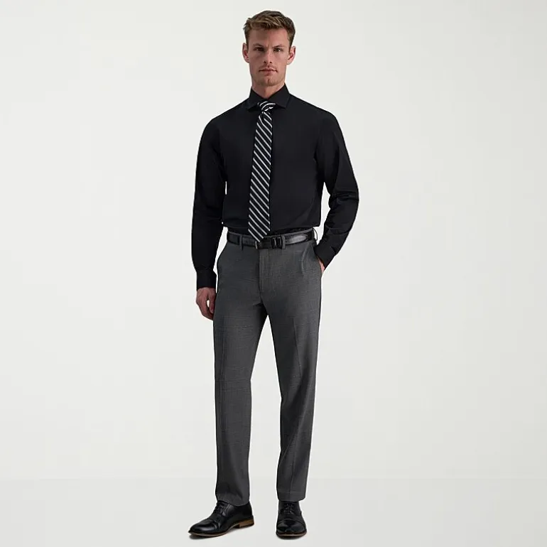 Haggar Mens Slim Fit Wrinkle Free Long Sleeve Dress Shirt