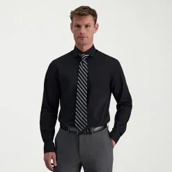 Haggar Mens Slim Fit Wrinkle Free Long Sleeve Dress Shirt