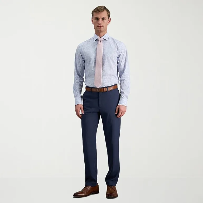 Haggar Mens Slim Fit Wrinkle Free Long Sleeve Dress Shirt