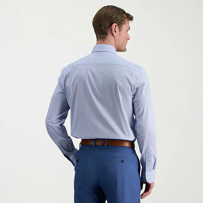 Haggar Mens Slim Fit Wrinkle Free Long Sleeve Dress Shirt