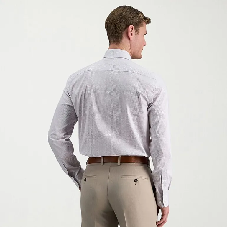 Haggar Mens Slim Fit Wrinkle Free Long Sleeve Dress Shirt