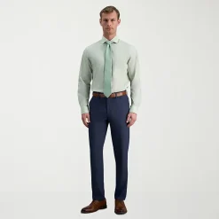Haggar Mens Slim Fit Wrinkle Free Long Sleeve Dress Shirt
