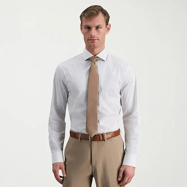 Haggar Mens Slim Fit Wrinkle Free Long Sleeve Dress Shirt