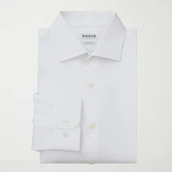 Haggar Mens Slim Fit Wrinkle Free Long Sleeve Dress Shirt