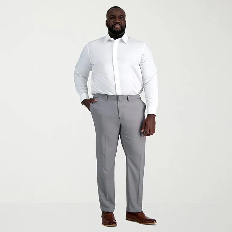 Haggar Premium Comfort Big and Tall Mens Classic Fit Easy Care Stretch Fabric Long Sleeve Dress Shirt