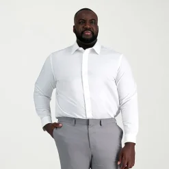 Haggar Premium Comfort Big and Tall Mens Classic Fit Easy Care Stretch Fabric Long Sleeve Dress Shirt