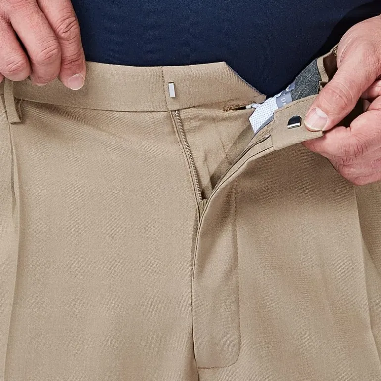 Haggar Premium Comfort Expandable Waist Mens Classic Fit Big and Tall Dress Pleated Pant