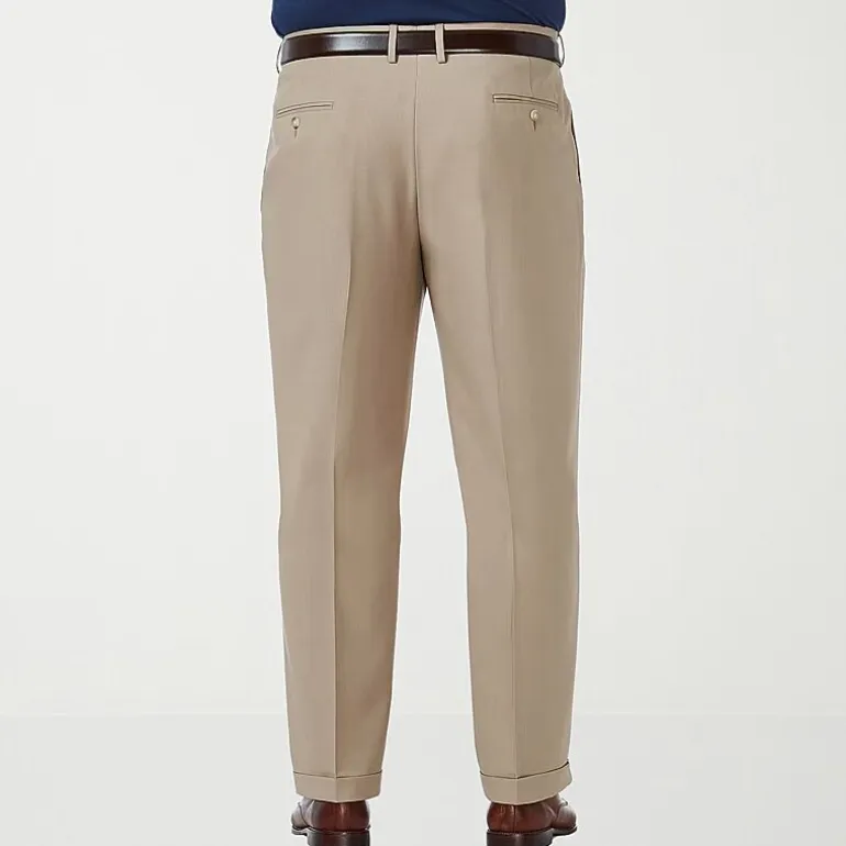 Haggar Premium Comfort Expandable Waist Mens Classic Fit Big and Tall Dress Pleated Pant