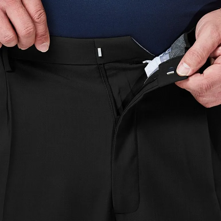 Haggar Premium Comfort Expandable Waist Mens Classic Fit Big and Tall Dress Pleated Pant