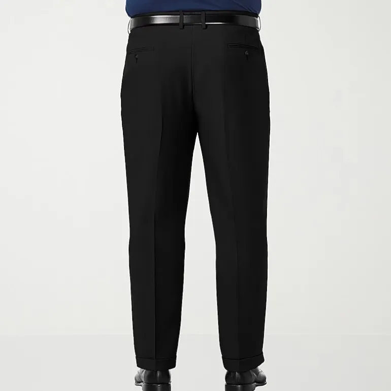 Haggar Premium Comfort Expandable Waist Mens Classic Fit Big and Tall Dress Pleated Pant