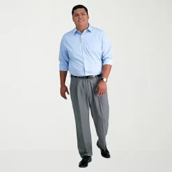 Haggar Premium Comfort Expandable Waist Mens Classic Fit Big and Tall Dress Flat Front Pant