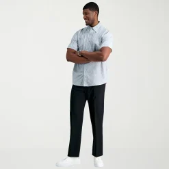 Haggar Premium Comfort Expandable Waist Mens Classic Fit Big and Tall Dress Flat Front Pant