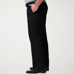 Haggar Premium Comfort Expandable Waist Mens Classic Fit Big and Tall Dress Flat Front Pant