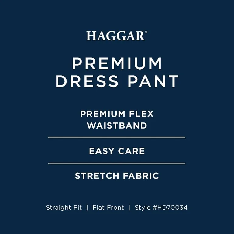 Haggar Premium Comfort Melange Broken Twill Mens Straight Fit Dress Flat Front Pant