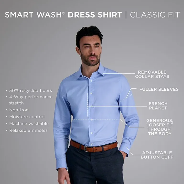 Haggar Premium Comfort Mens Classic Fit Easy Care Long Sleeve Dress Shirt