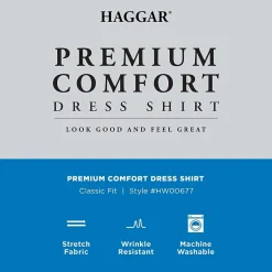 Haggar Premium Comfort Mens Classic Fit Easy Care Long Sleeve Dress Shirt