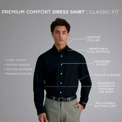 Haggar Premium Comfort Mens Classic Fit Easy Care Long Sleeve Dress Shirt