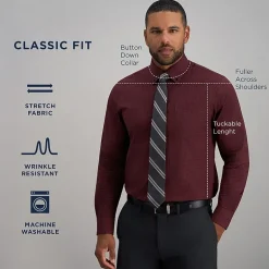Haggar Premium Comfort Mens Classic Fit Easy Care Long Sleeve Dress Shirt