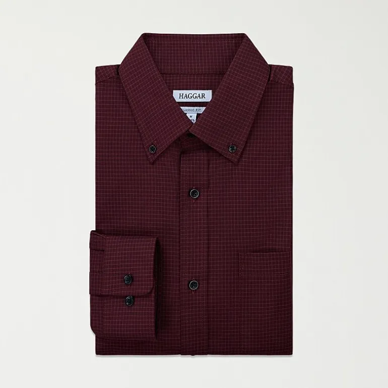 Haggar Premium Comfort Mens Classic Fit Easy Care Long Sleeve Dress Shirt