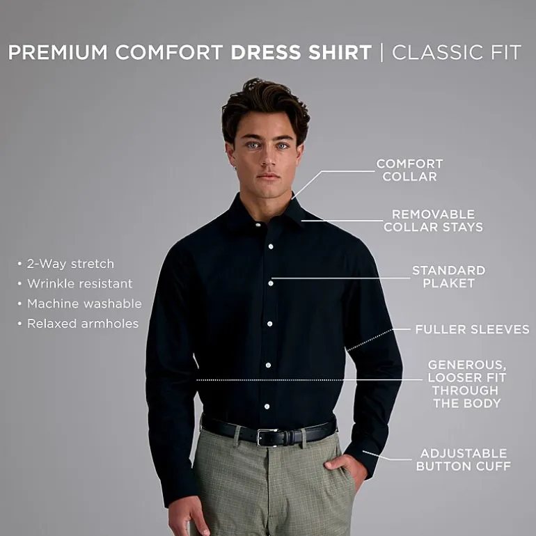 Haggar Premium Comfort Mens Classic Fit Easy Care Long Sleeve Dress Shirt