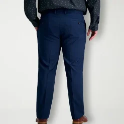 Haggar Premium Comfort Mens Comfort Waistband Straight Fit Big and Tall Dress Flat Front Pant