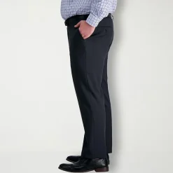 Haggar Premium Comfort Mens Comfort Waistband Straight Fit Big and Tall Dress Flat Front Pant