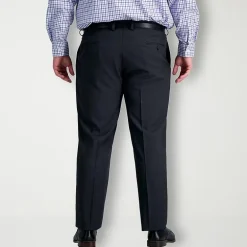 Haggar Premium Comfort Mens Comfort Waistband Straight Fit Big and Tall Dress Flat Front Pant