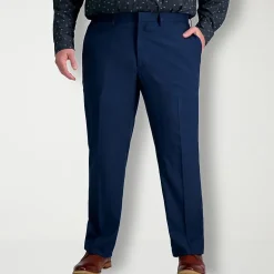 Haggar Premium Comfort Mens Comfort Waistband Straight Fit Big and Tall Dress Flat Front Pant