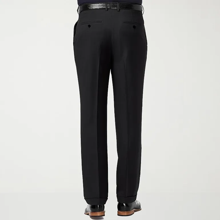 Haggar Premium Comfort Mens Cuffed Classic Fit Dress Pleated Pant