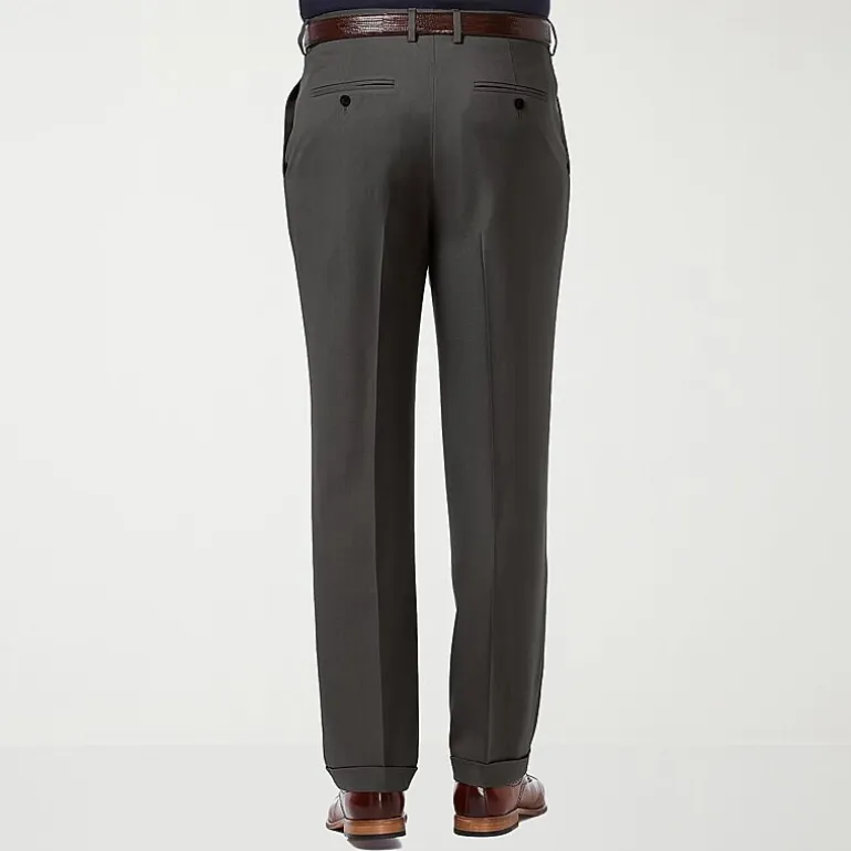 Haggar Premium Comfort Mens Cuffed Classic Fit Dress Pleated Pant