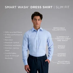 Haggar Premium Comfort Mens Slim Fit Long Sleeve Dress Shirt