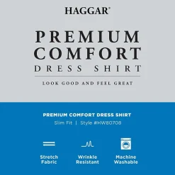 Haggar Premium Comfort Mens Slim Fit Long Sleeve Dress Shirt