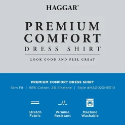 Haggar Premium Comfort Mens Slim Fit Long Sleeve Dress Shirt