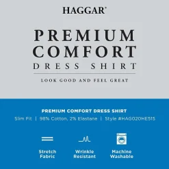 Haggar Premium Comfort Mens Slim Fit Long Sleeve Dress Shirt