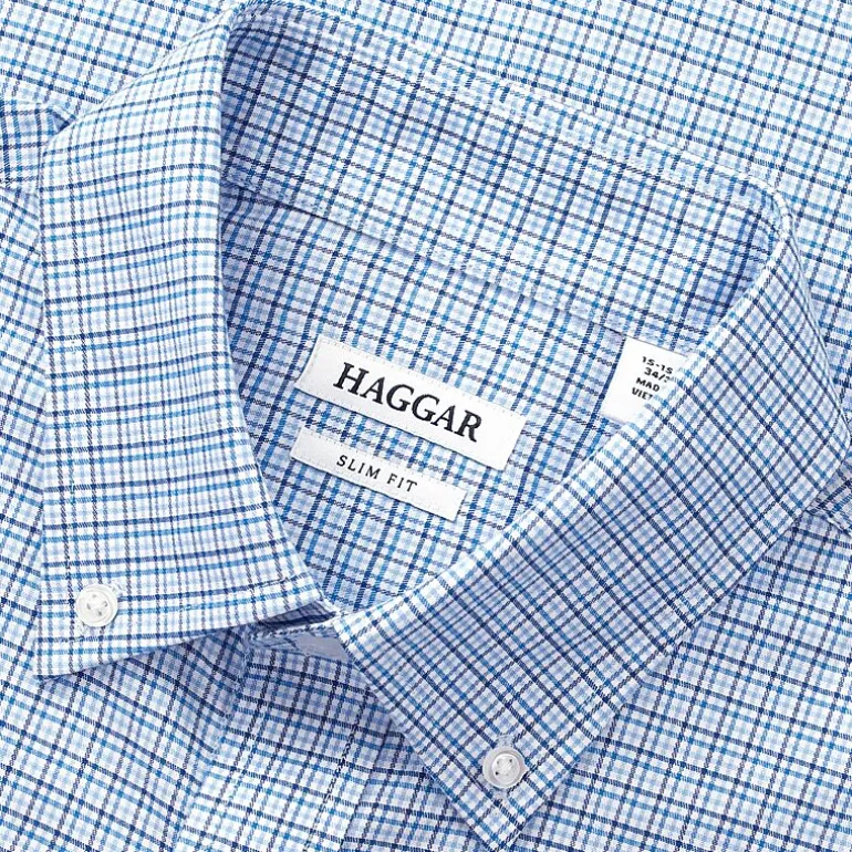 Haggar Premium Comfort Mens Slim Fit Easy Care Long Sleeve Dress Shirt