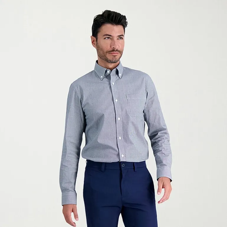 Haggar Premium Comfort Mens Slim Fit Easy Care Long Sleeve Dress Shirt