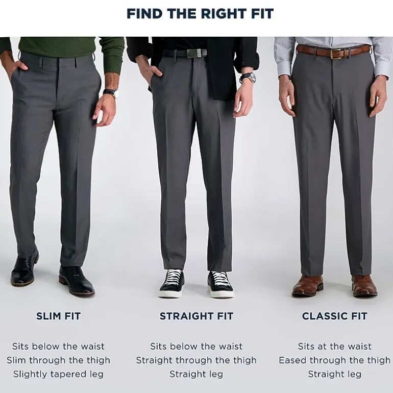 Haggar Premium Comfort Mens Straight Fit Dress Flat Front Pant