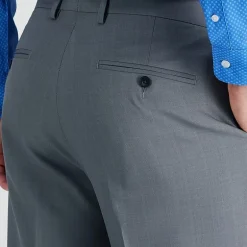Haggar Premium Comfort Tonal Windowpane Mens Comfort Waistband Straight Fit Dress Flat Front Pant