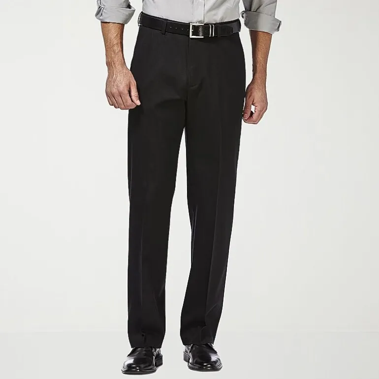 Haggar Premium No Iron Khaki Mens Classic Fit Flat Front Pant
