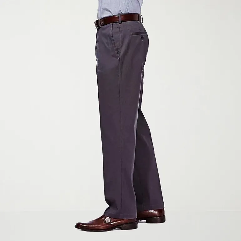 Haggar Premium No Iron Khaki Mens Classic Fit Flat Front Pant